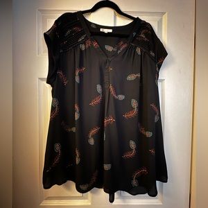 DR2 Navy Blue v-neck blouse